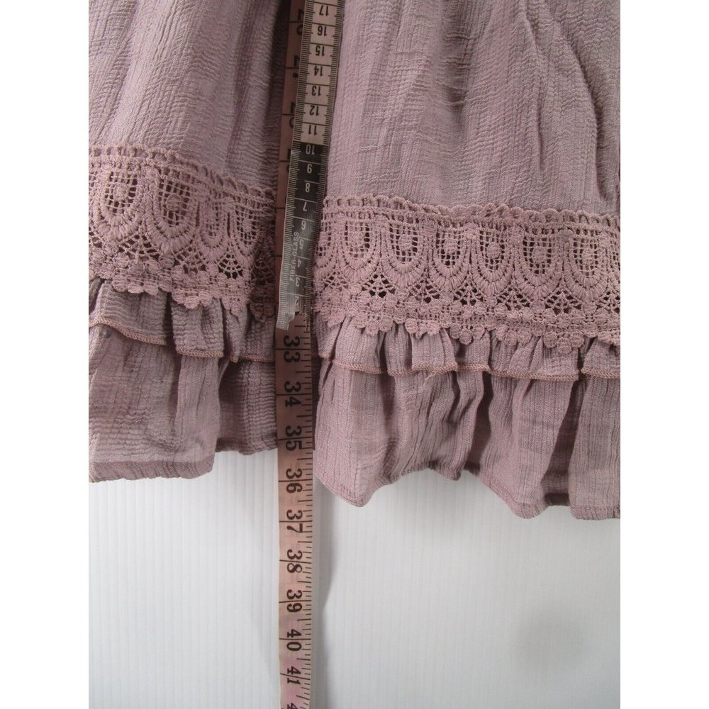 Bluivy Dress Large Fit Flare Ruffle Crochet Boho Pullover NEW - Picture 5 of 13